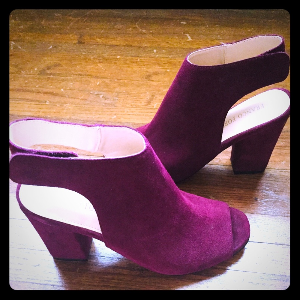 Franco Fortini heels Lisa suede chunky size 7.5